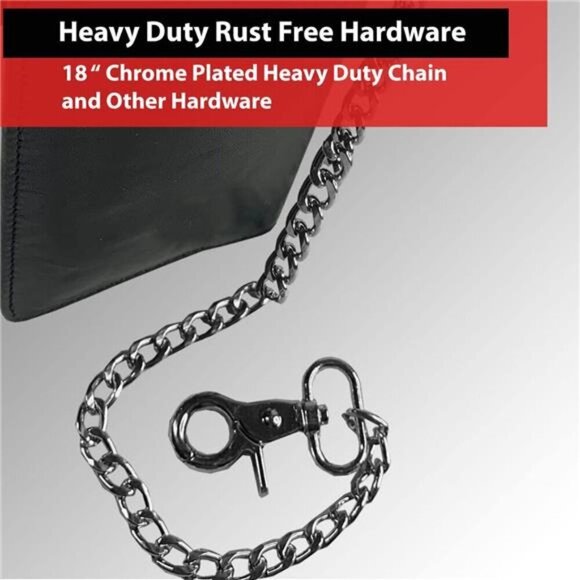 Bifold RFID Blocking Motorcycle Chain Wallet for Men - Picture 7 of 8